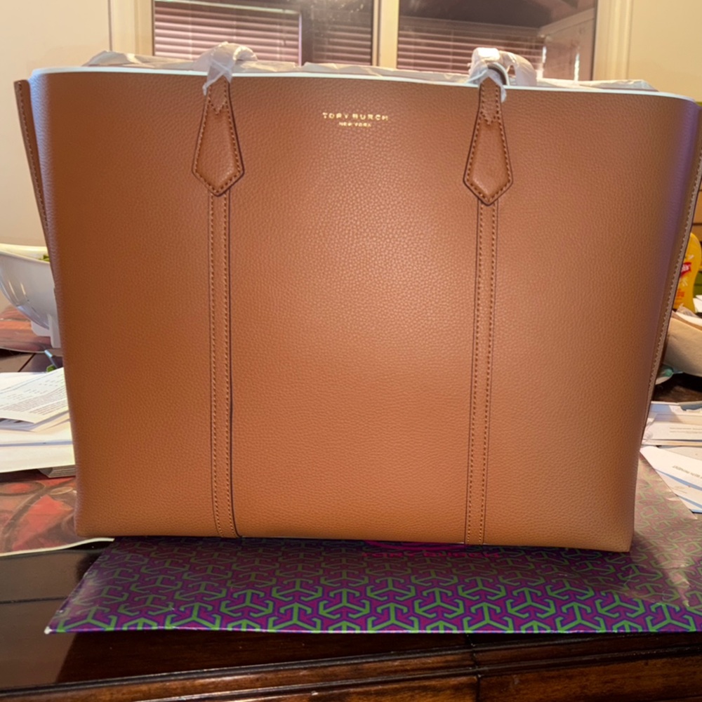 Tory Burch Brown Leather Tote Bag